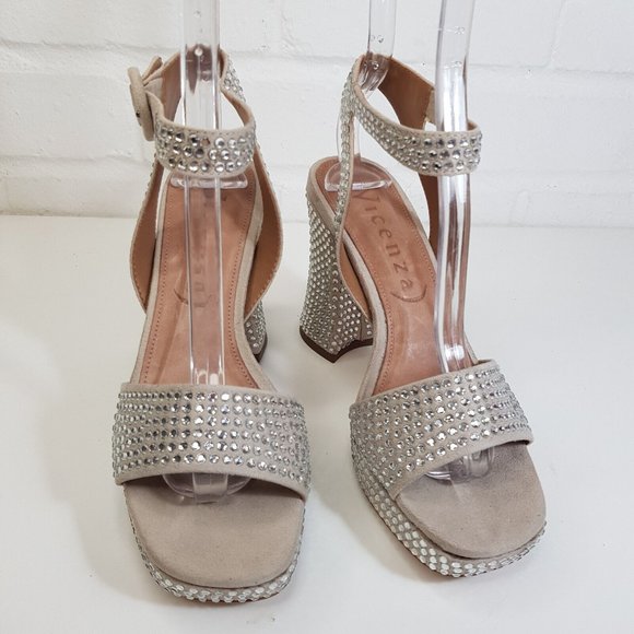 Vicenza Gem Platform Heels Shoes Sandal UK 4 EU 37 Rhinestone Bling Party *Flaw - Picture 4 of 16